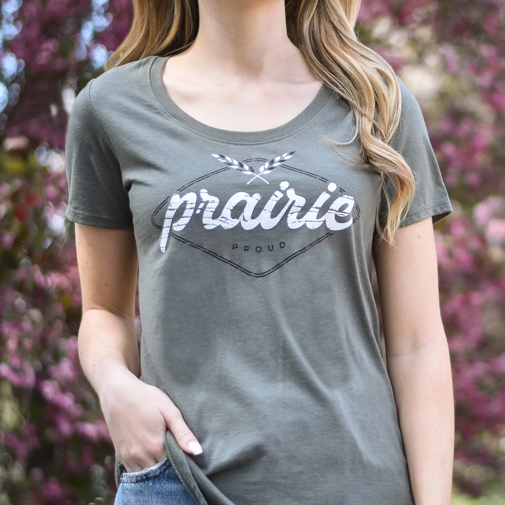 Ladies - Acre Scoop T - Heather Military sold by Prairie Proud product image thumbnail 2