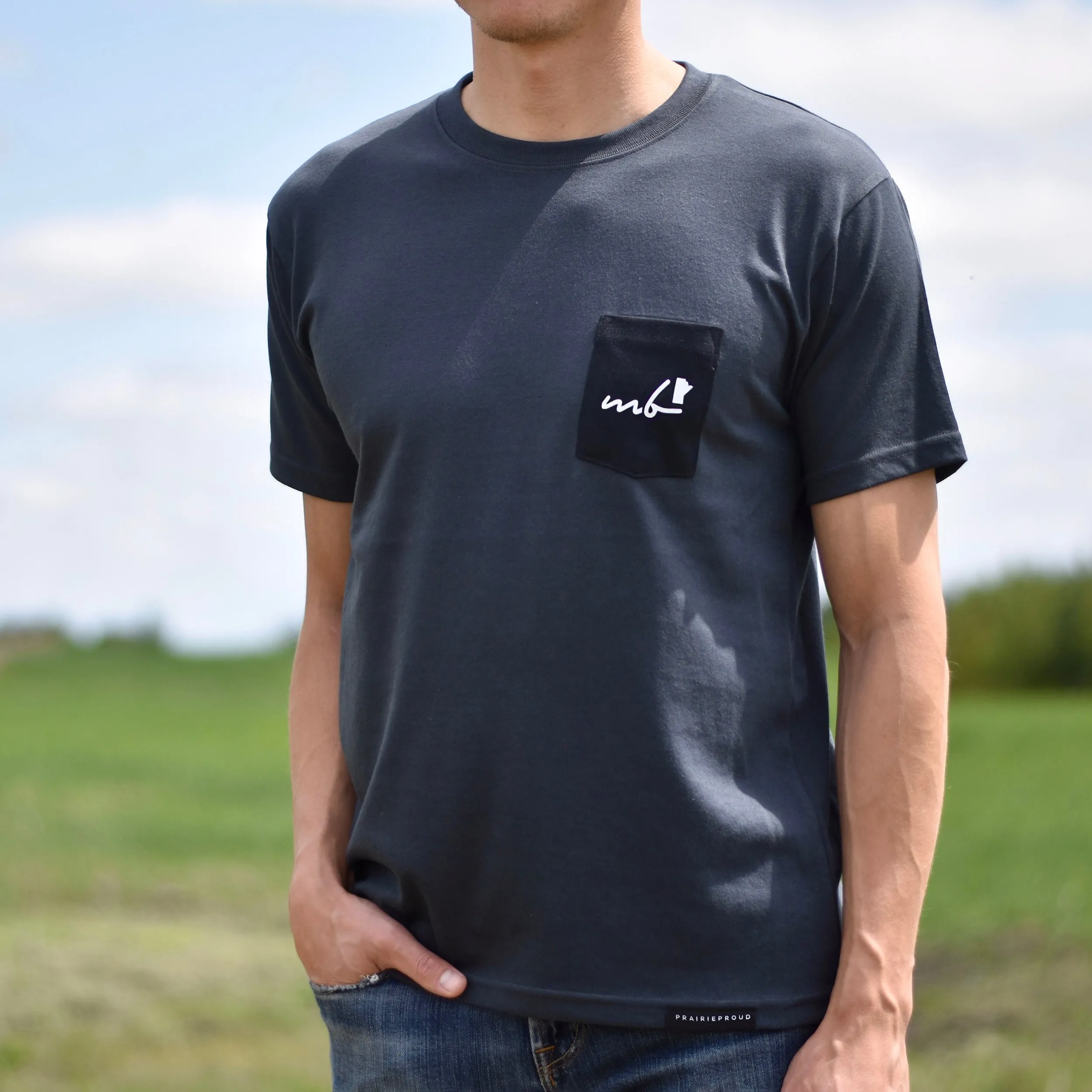 Mens - Manitoba 6.0 Pocket T - Charcoal / Black sold by Prairie Proud