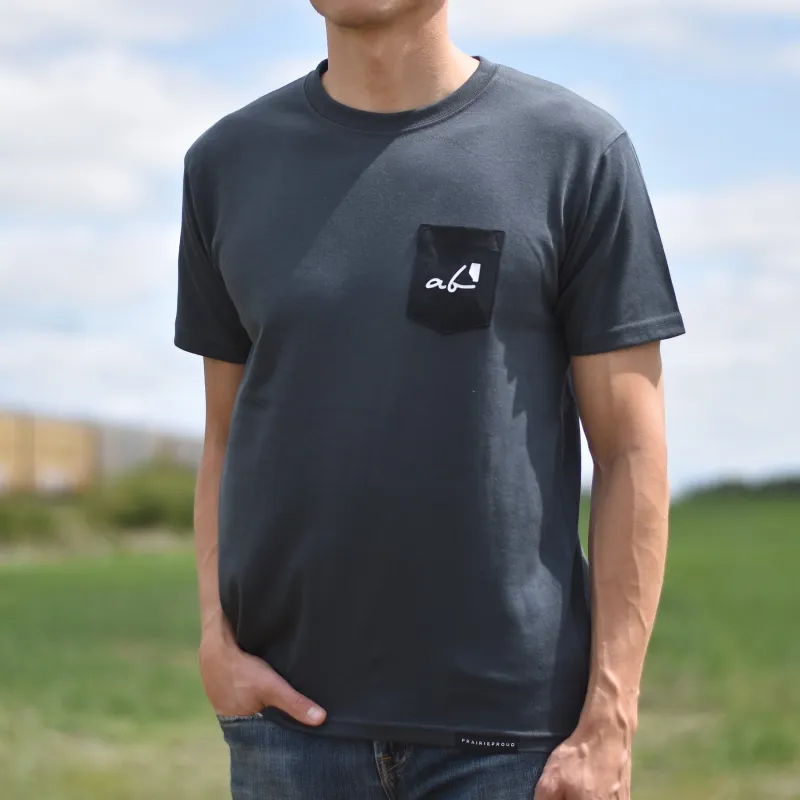 Mens - Alberta 6.0 Pocket T - Charcoal / Black sold by Prairie Proud