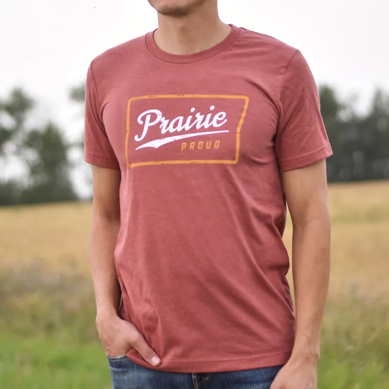 Unisex - Retro Crew T - Heather Rust sold by Prairie Proud