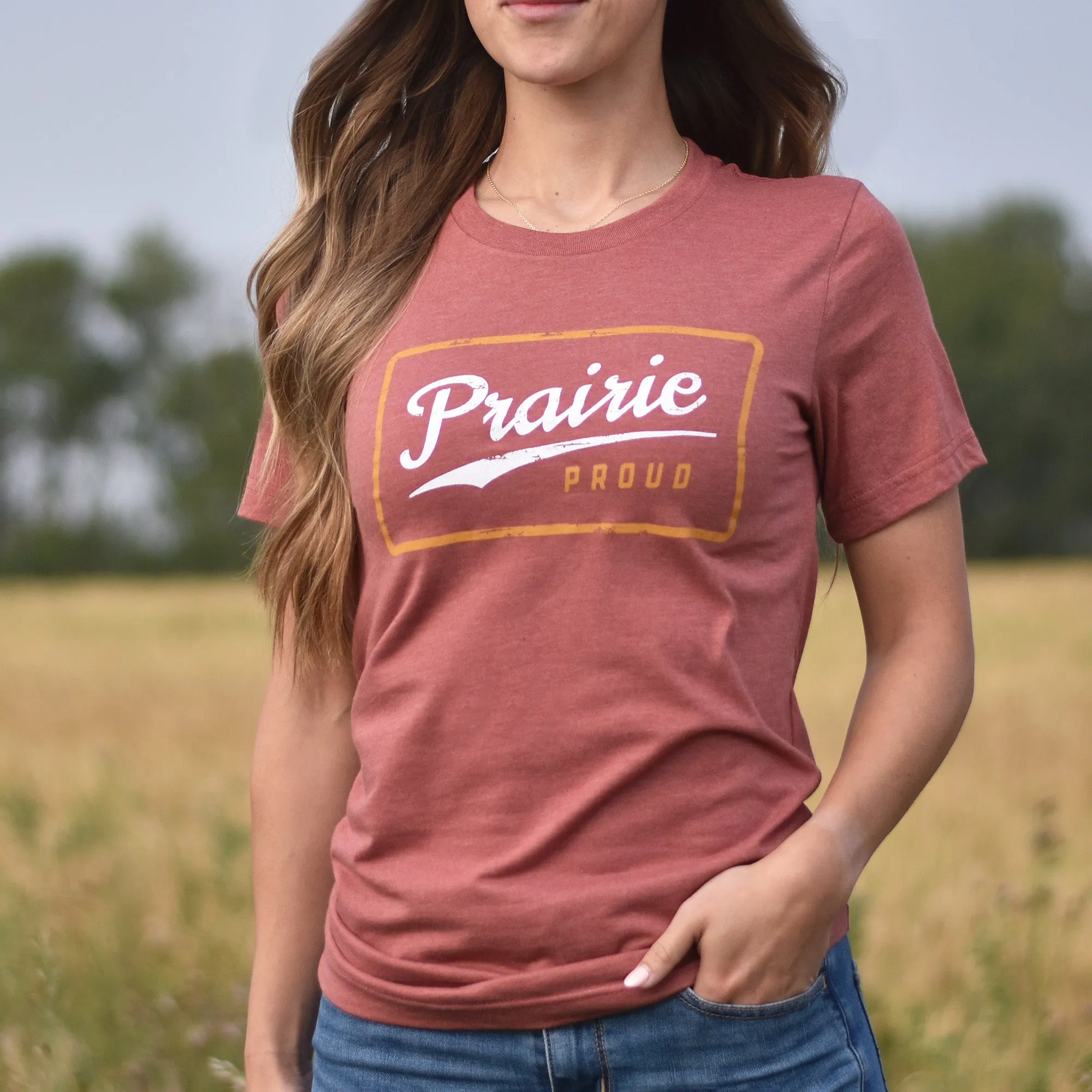 Unisex - Retro Crew T - Heather Rust sold by Prairie Proud product image thumbnail 2