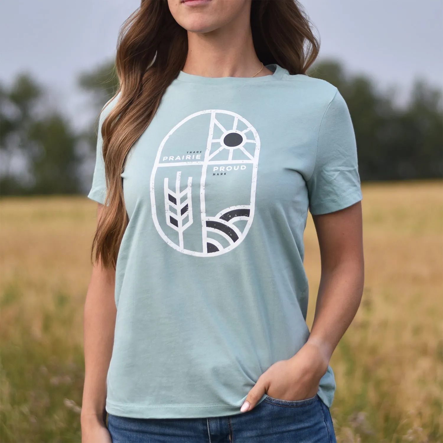 Ladies - Horizon Boyfriend T - Mint sold by Prairie Proud