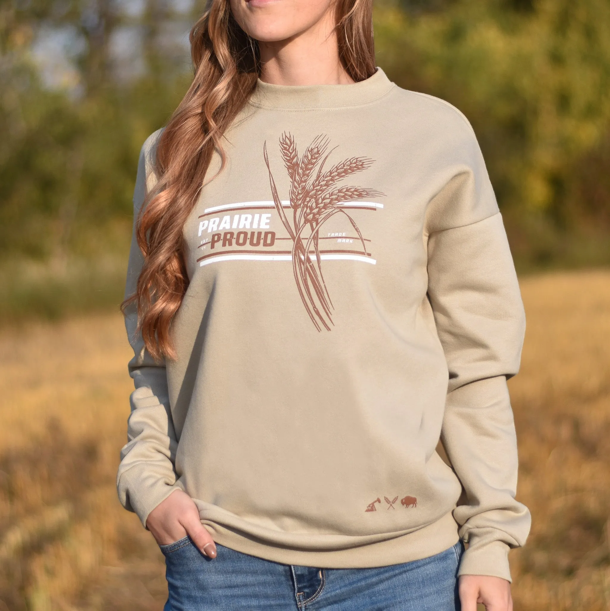 Unisex - Harvest 3.0 Drop Shoulder Sweater - Tan sold by Prairie Proud