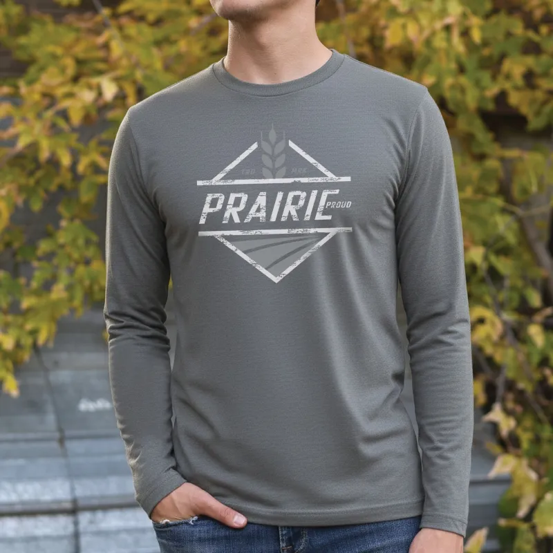 Unisex - Home Quarter LS Crew T - Military sold by Prairie Proud