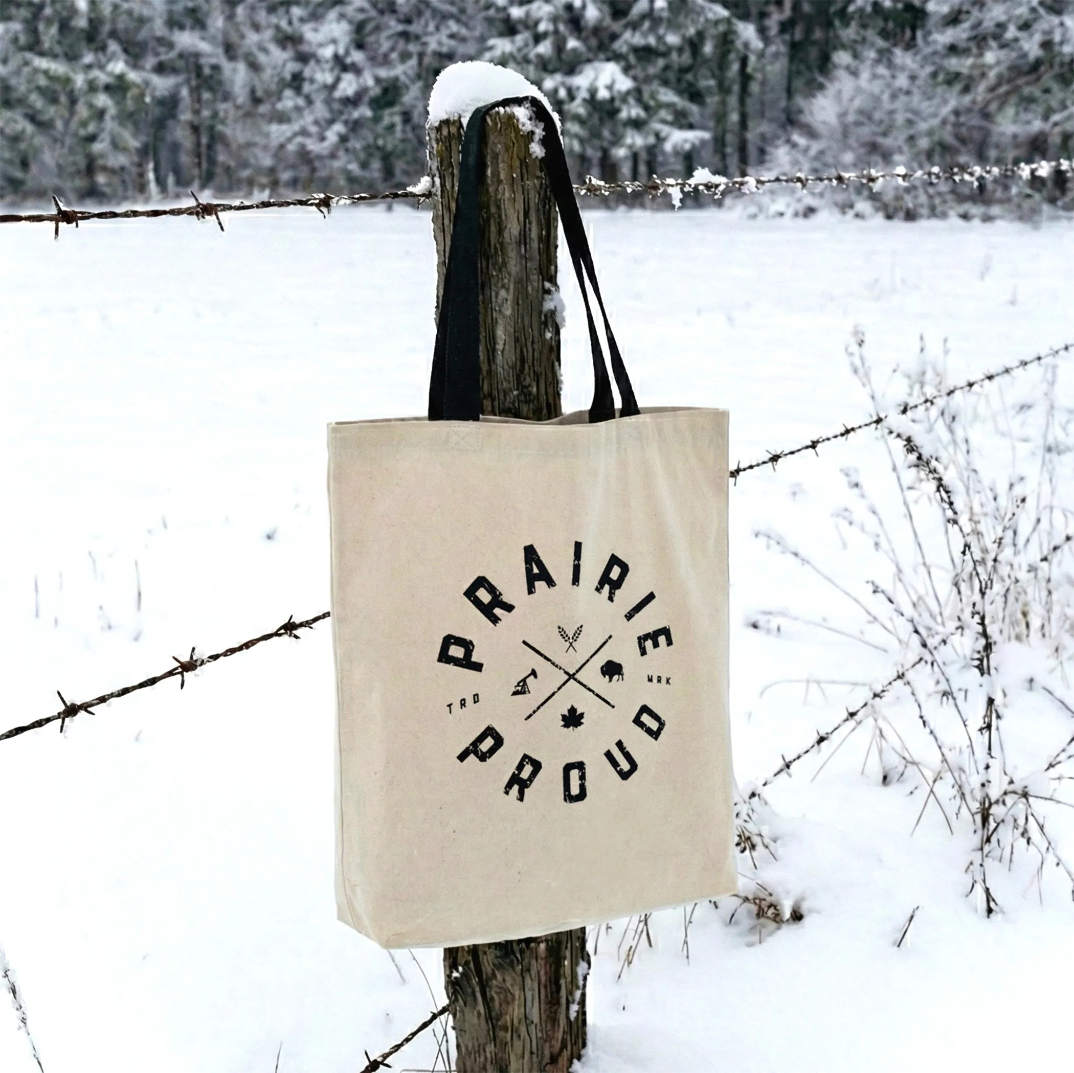 Unisex - Axle Tote Bag - Cream / Black sold by Prairie Proud