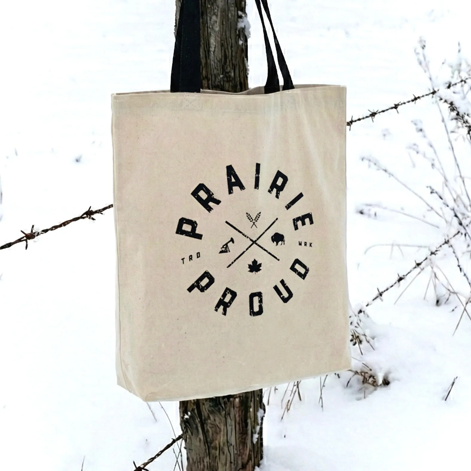 Unisex - Axle Tote Bag - Cream / Black sold by Prairie Proud product image thumbnail 2