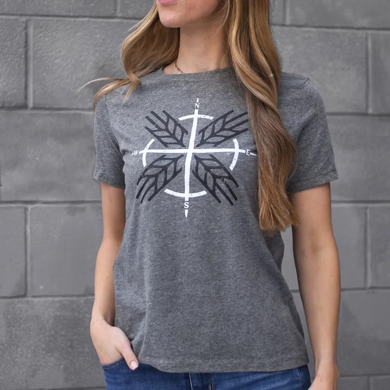 Ladies - Compass 2.0 Boyfriend T - Heather Grey made by Prairie Proud