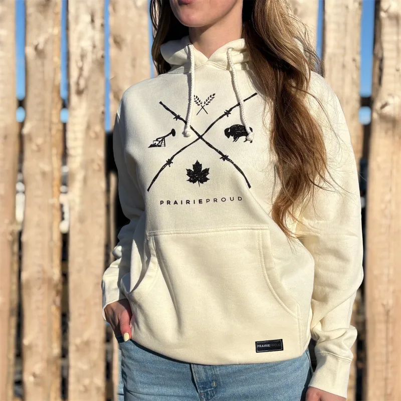 Unisex - Barb Wire Hood - Cream made by Prairie Proud