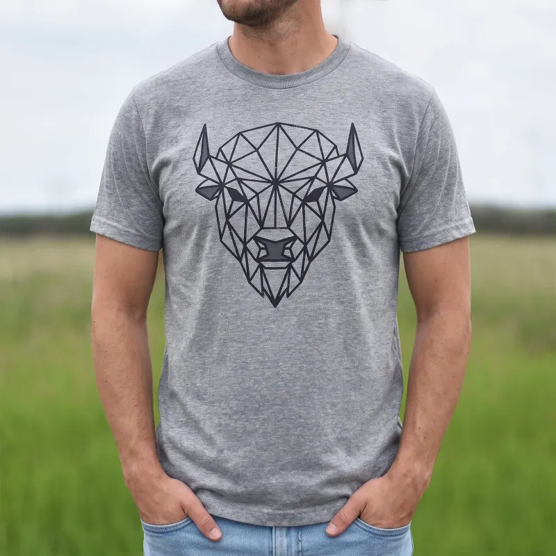 Unisex - Bison Crew T - Heather Grey made by Prairie Proud