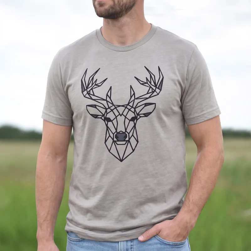 Unisex - Whitetail Crew T - Heather Stone made by Prairie Proud
