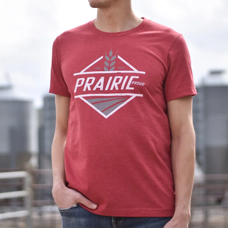 Unisex - Home Quarter Crew T - Heather Red sold by Prairie Proud