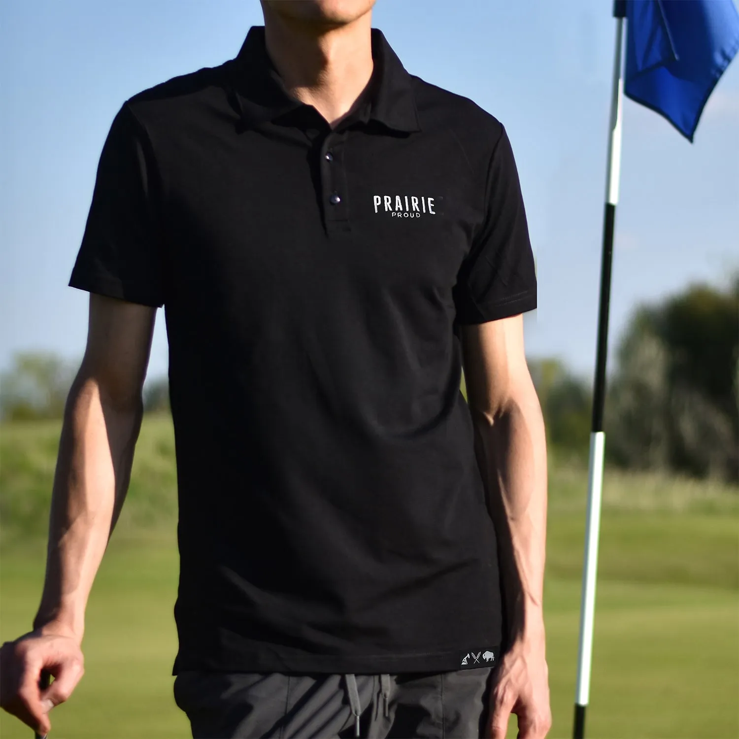 Mens - Prairie Athletic Polo - Black sold by Prairie Proud product image thumbnail 2
