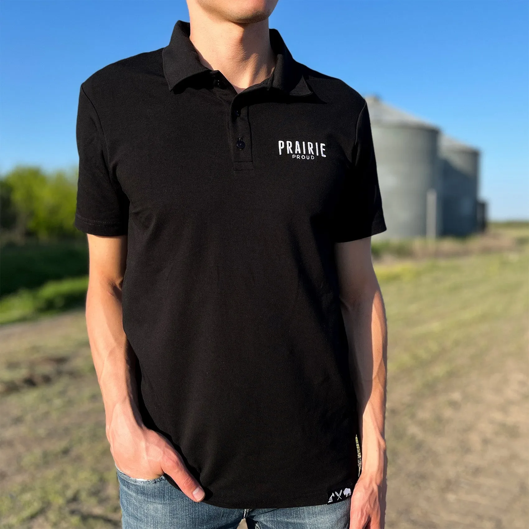 Mens - Prairie Athletic Polo - Black sold by Prairie Proud
