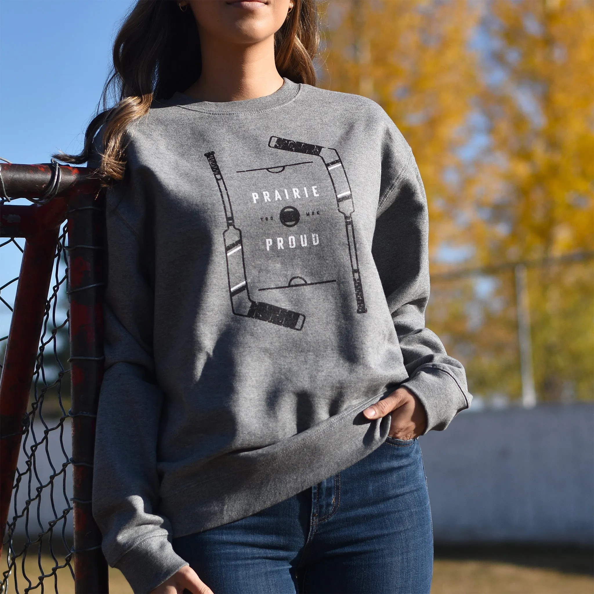 Unisex - Faceoff Crew Sweater - Heather Grey sold by Prairie Proud product image thumbnail 2