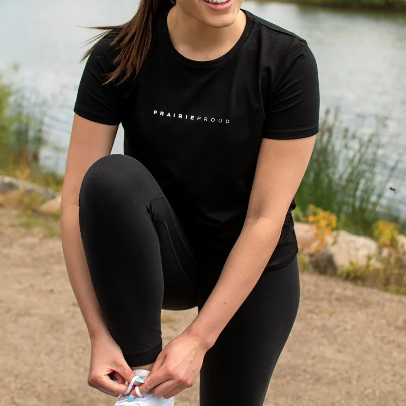 Ladies - Staple Athletic Crew T - Black sold by Prairie Proud