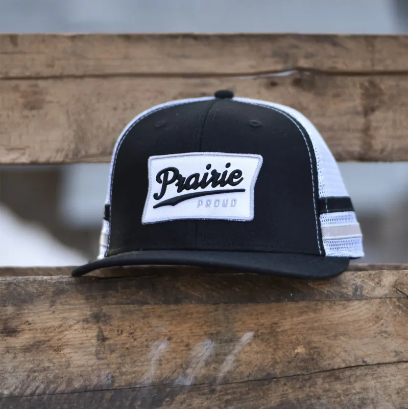 Unisex - Retro Trucker - Black / White / Grey made by Prairie Proud