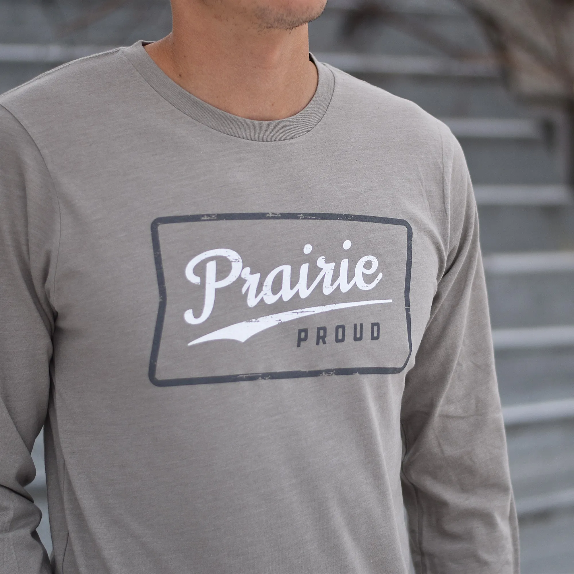 Unisex - Retro LS Crew T - Heather Stone sold by Prairie Proud product image thumbnail 2