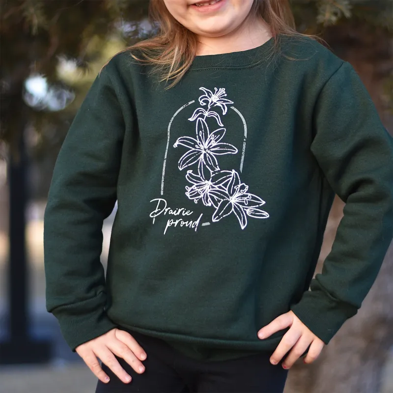 Kids / Youth - Lily Crew Sweater - Forest sold by Prairie Proud
