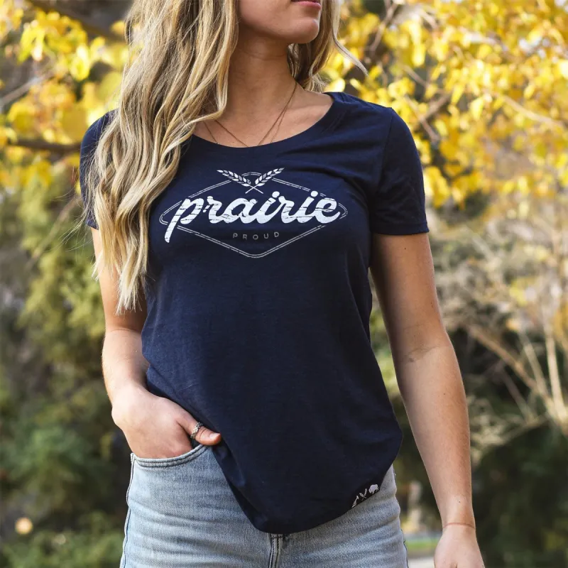 Ladies - Acre Scoop T - Navy sold by Prairie Proud