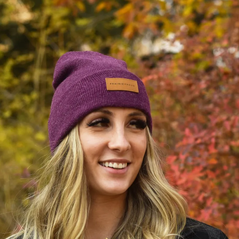 Unisex - Staple Beanie - Heather Blackberry sold by Prairie Proud