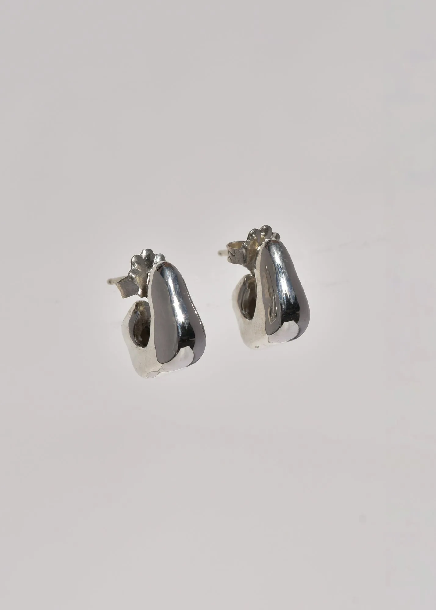 Sterling Silver Puff Hoops sold by Leigh Miller product image thumbnail 3