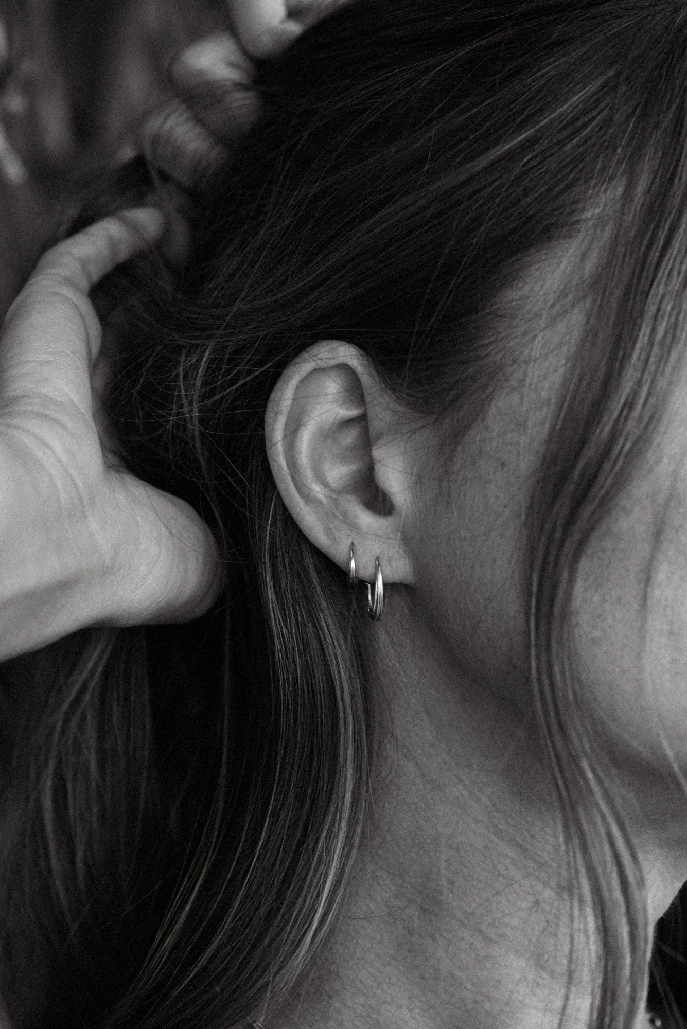 Ribbed Small Round Sempre Hoop in 14k Yellow Gold sold by Leigh Miller product image thumbnail 3