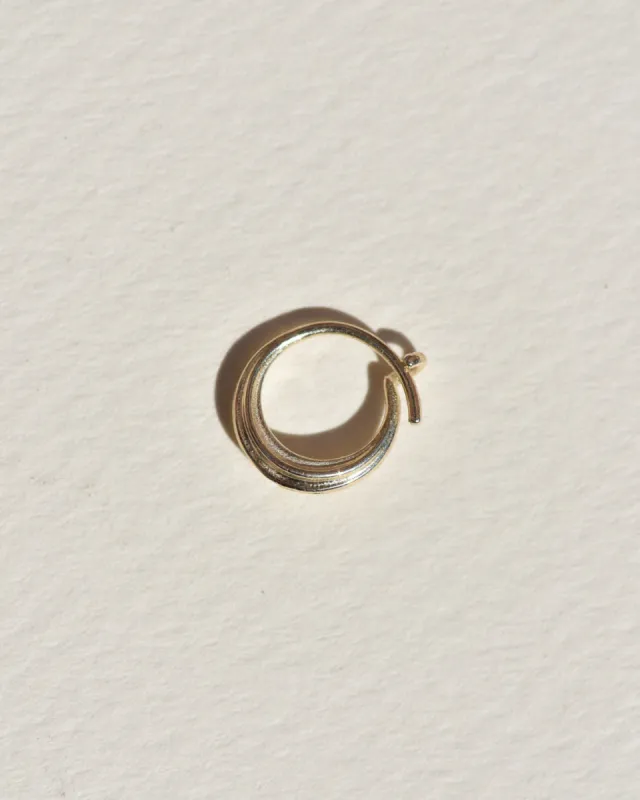 Ribbed Small Round Sempre Hoop in 14k Yellow Gold sold by Leigh Miller