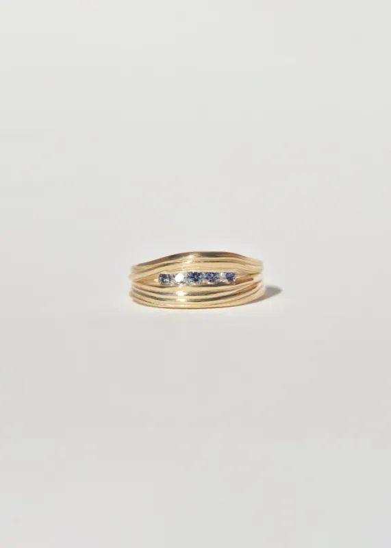 Yogo Sapphire Ligne Ring in 14k Gold sold by Leigh Miller