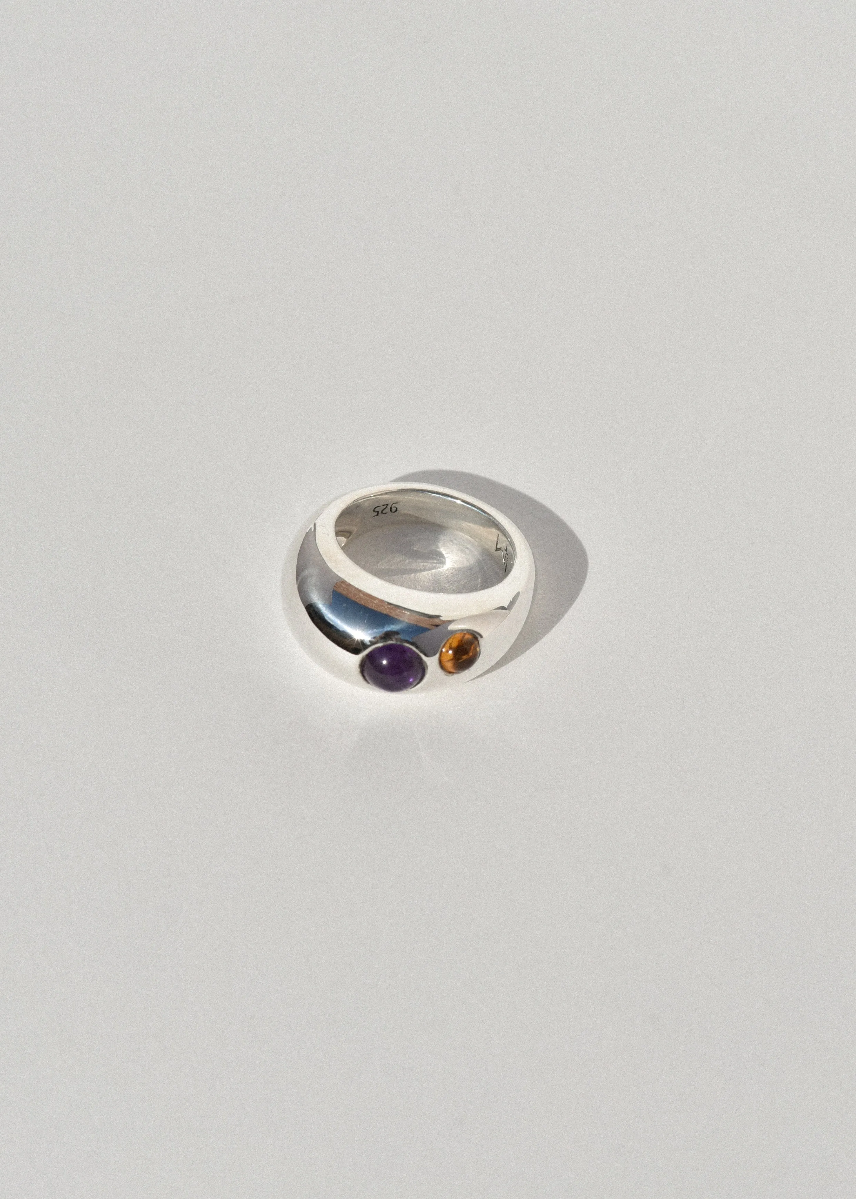 Sterling Silver Pebble Ring- Amethyst and Citrine sold by Leigh Miller product image thumbnail 2