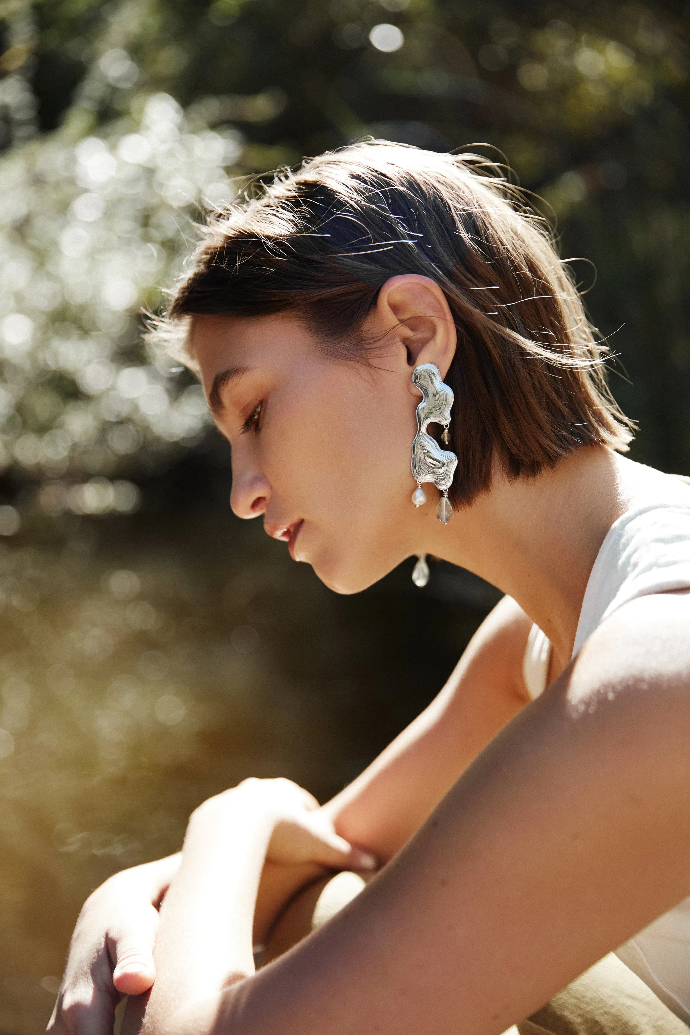 Sterling Silver Ink Blot Earrings sold by Leigh Miller product image thumbnail 3