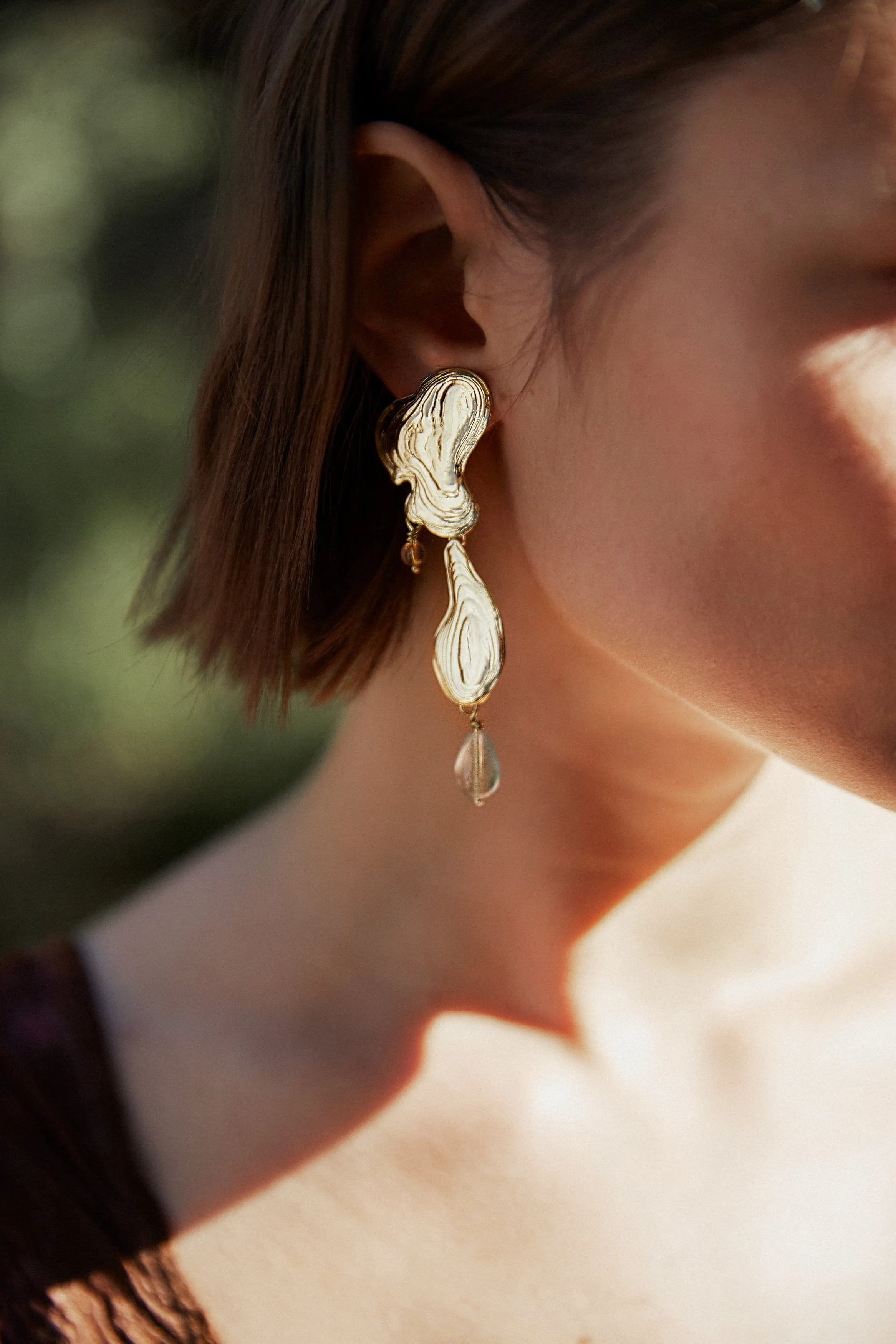 Brass Ink Blot Earrings sold by Leigh Miller product image thumbnail 4