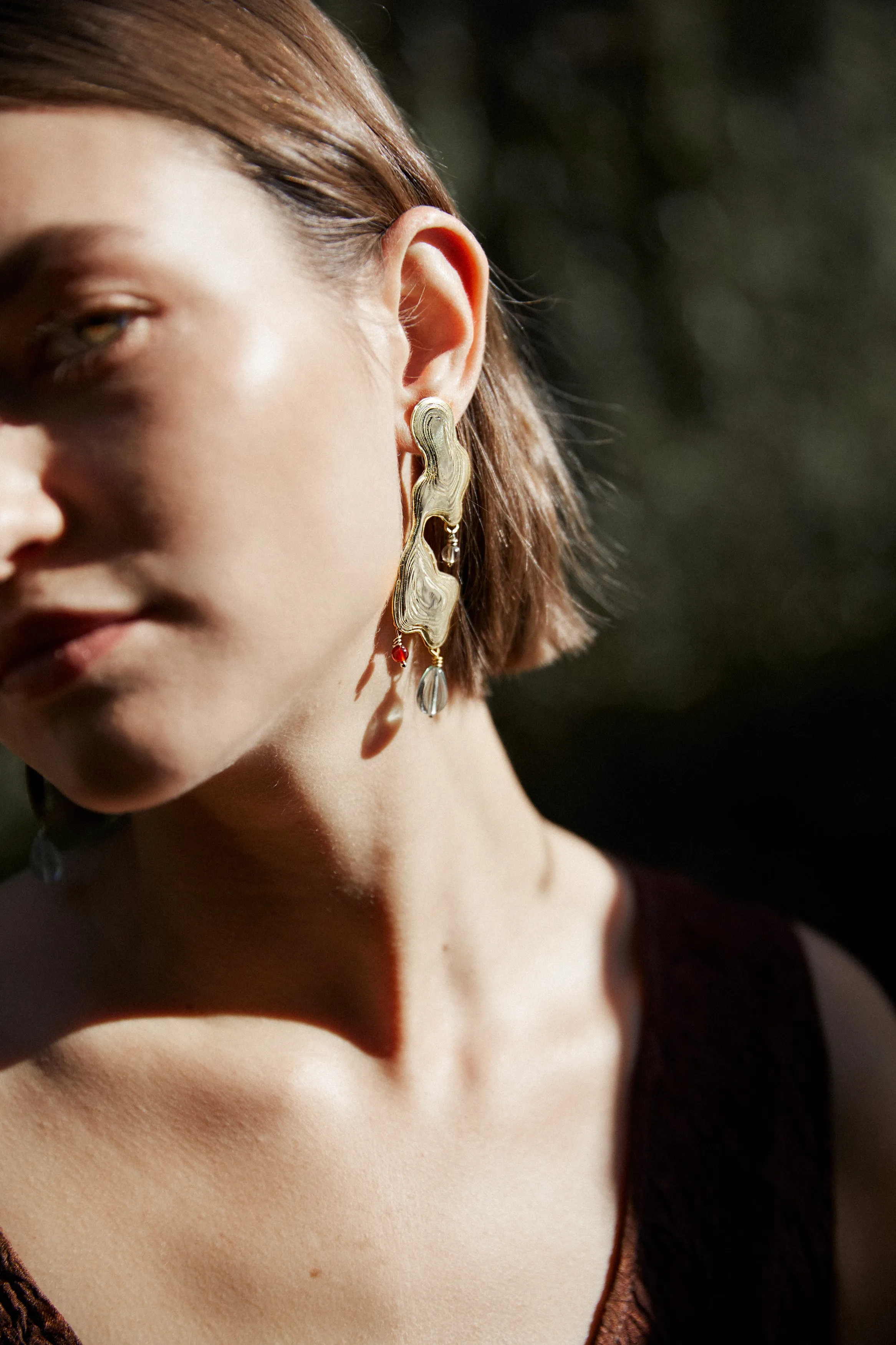 Brass Ink Blot Earrings sold by Leigh Miller product image thumbnail 3