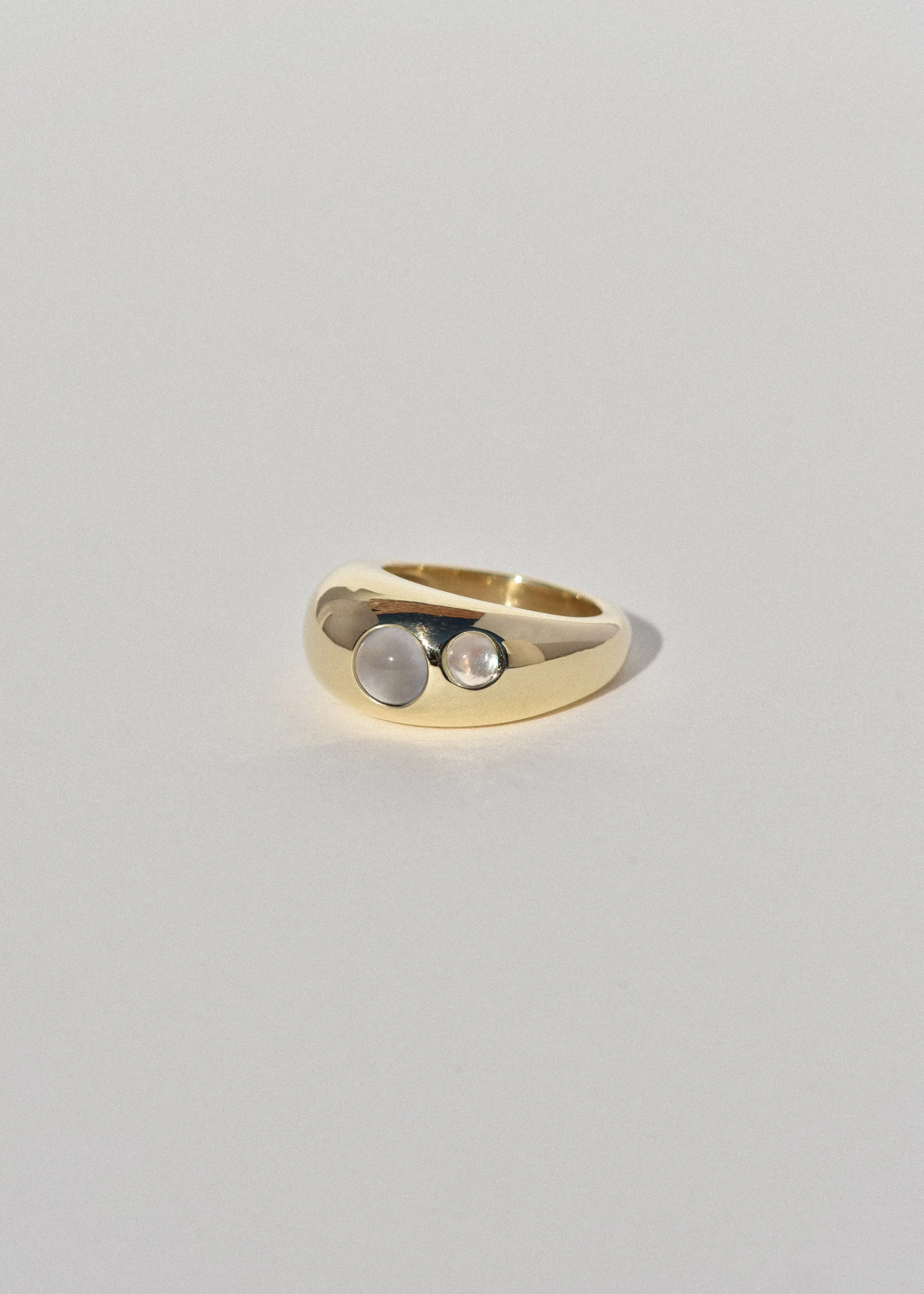 Brass Pebble Ring- Chalcedony and Moonstone sold by Leigh Miller product image thumbnail 2