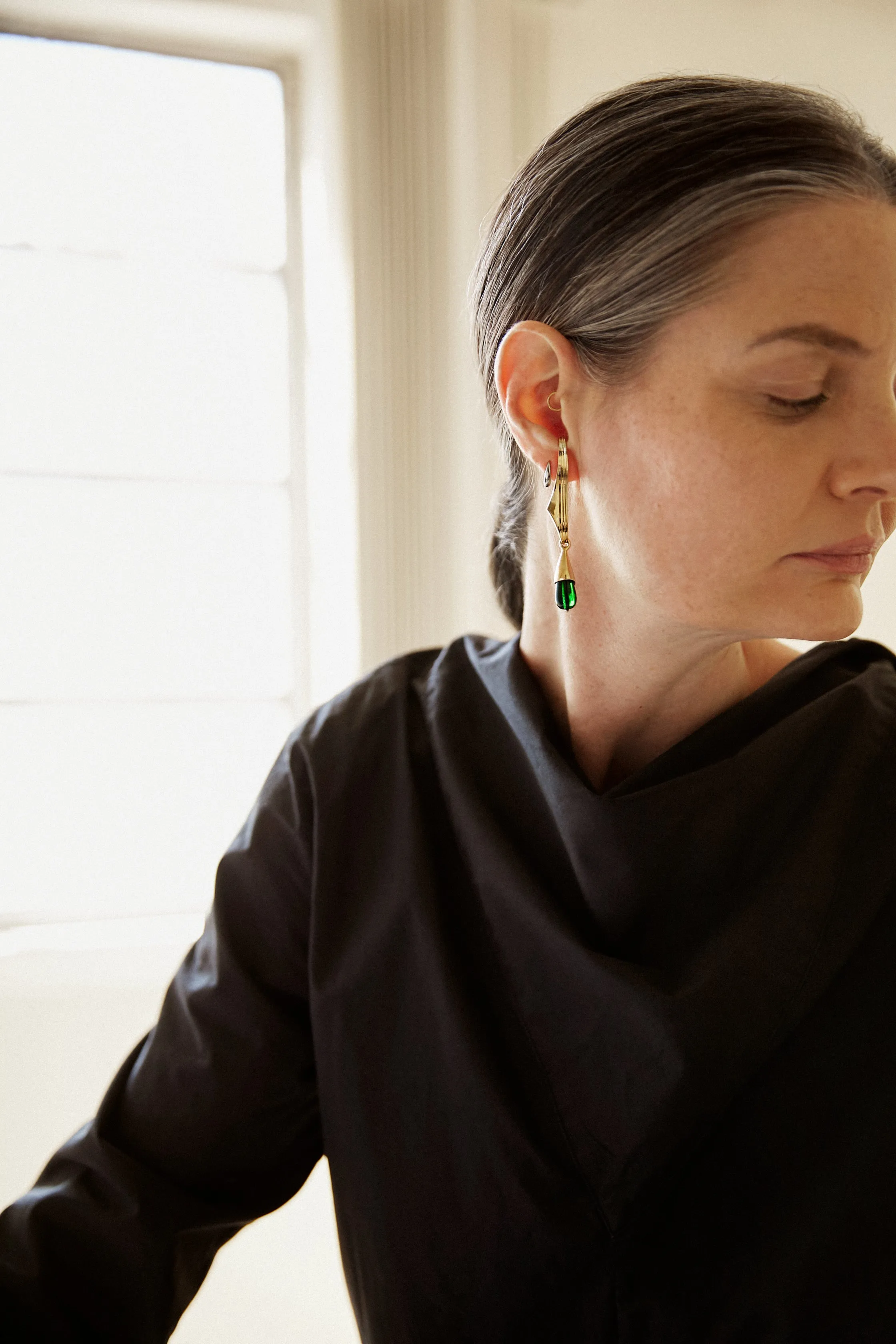 Small Oval Sempre Hoop in 14k White Gold sold by Leigh Miller product image thumbnail 5