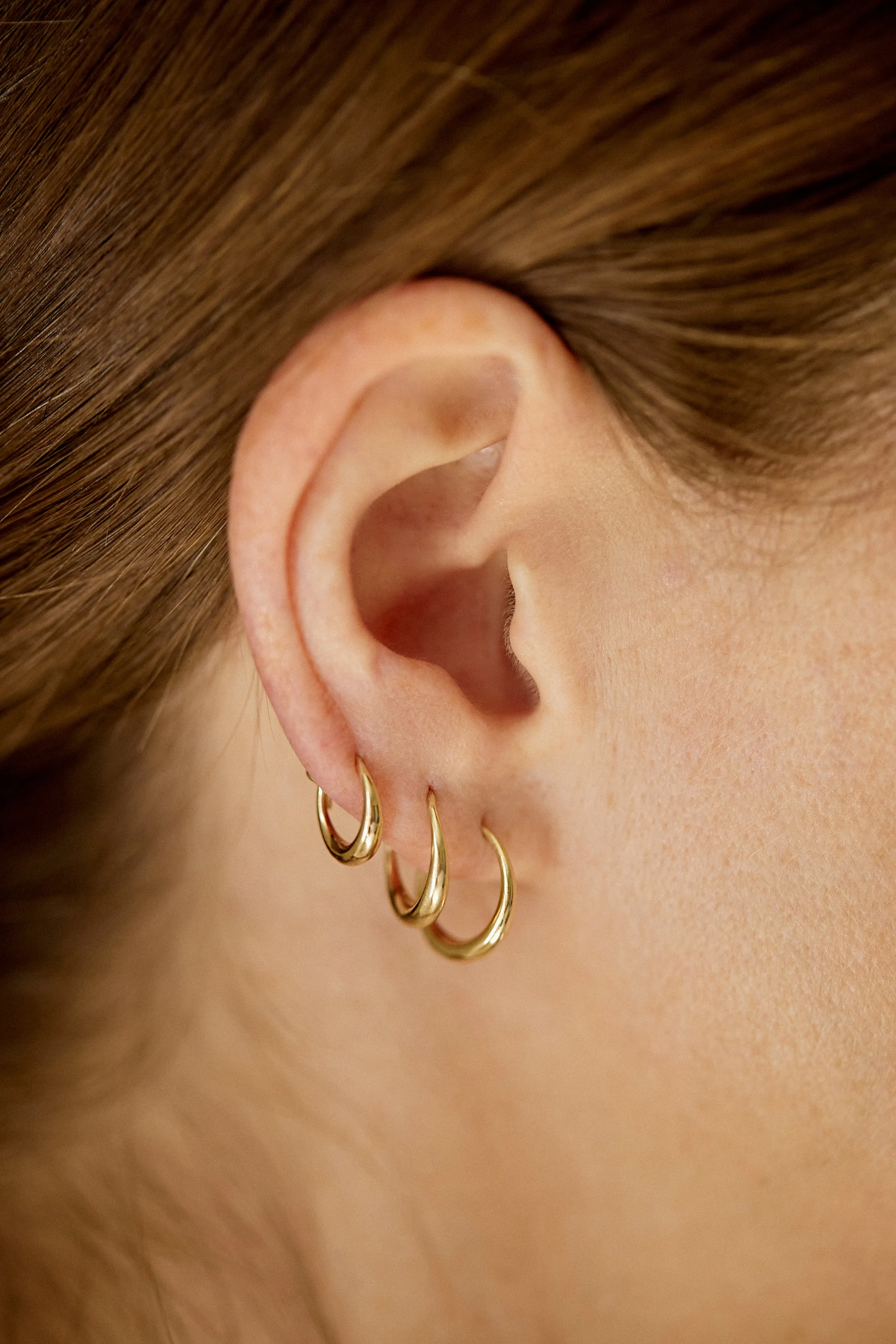 Small Round Sempre Hoop in 14k Yellow Gold sold by Leigh Miller product image thumbnail 5