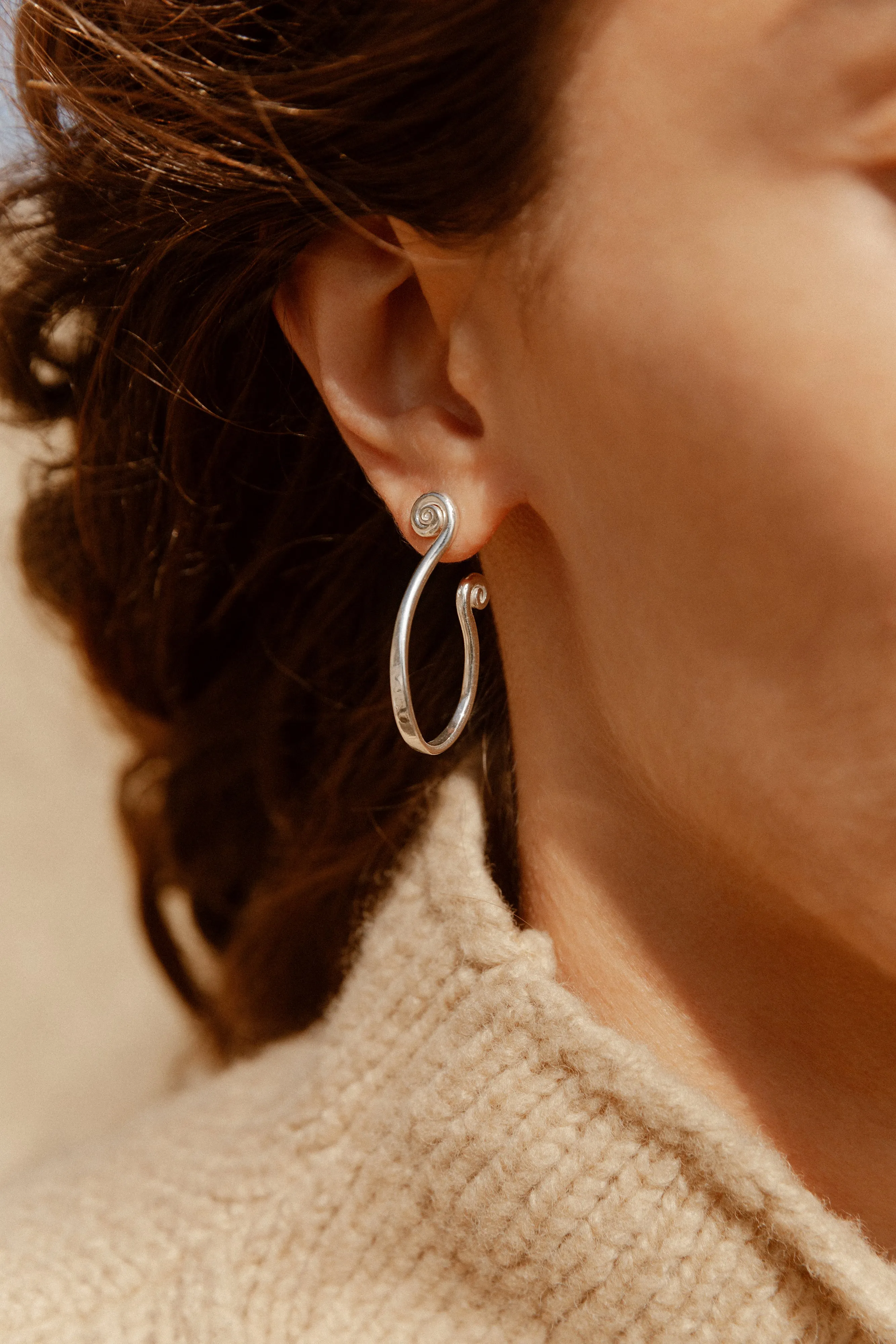 Sterling Silver Fern Hoops sold by Leigh Miller product image thumbnail 2