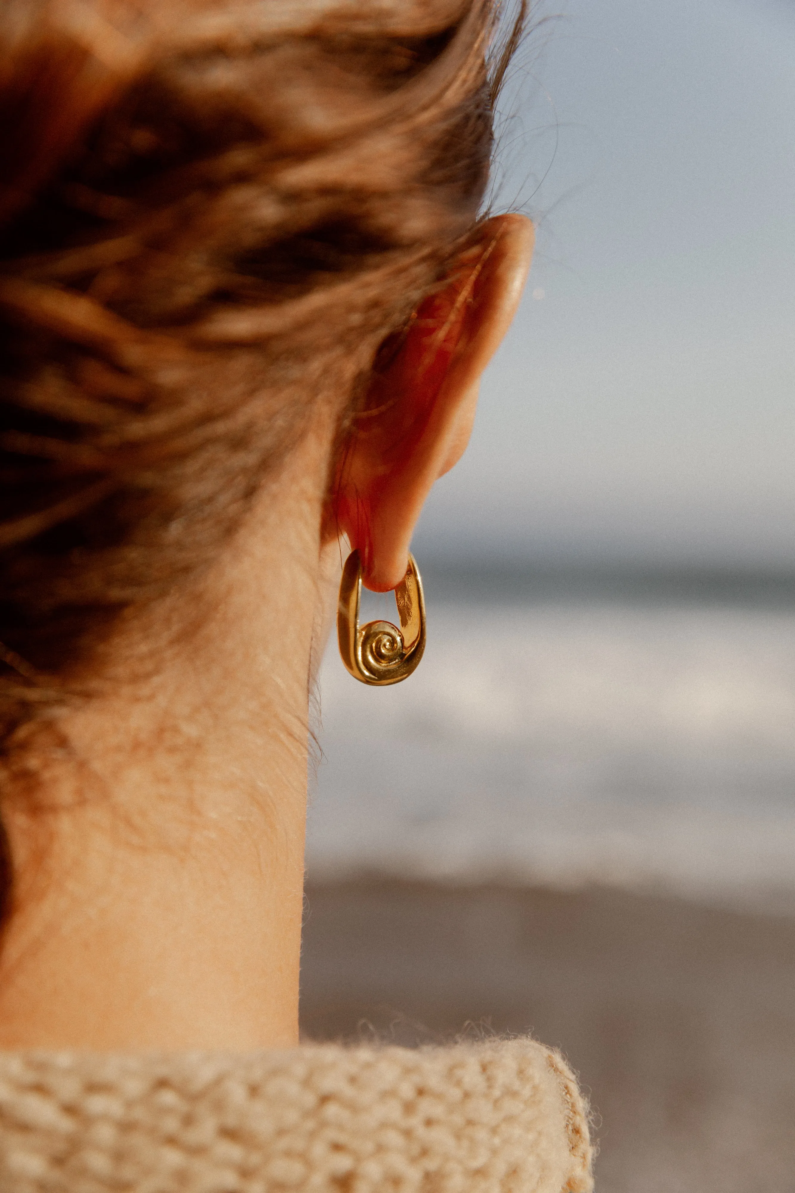 Brass Lucia Hoops sold by Leigh Miller product image thumbnail 2