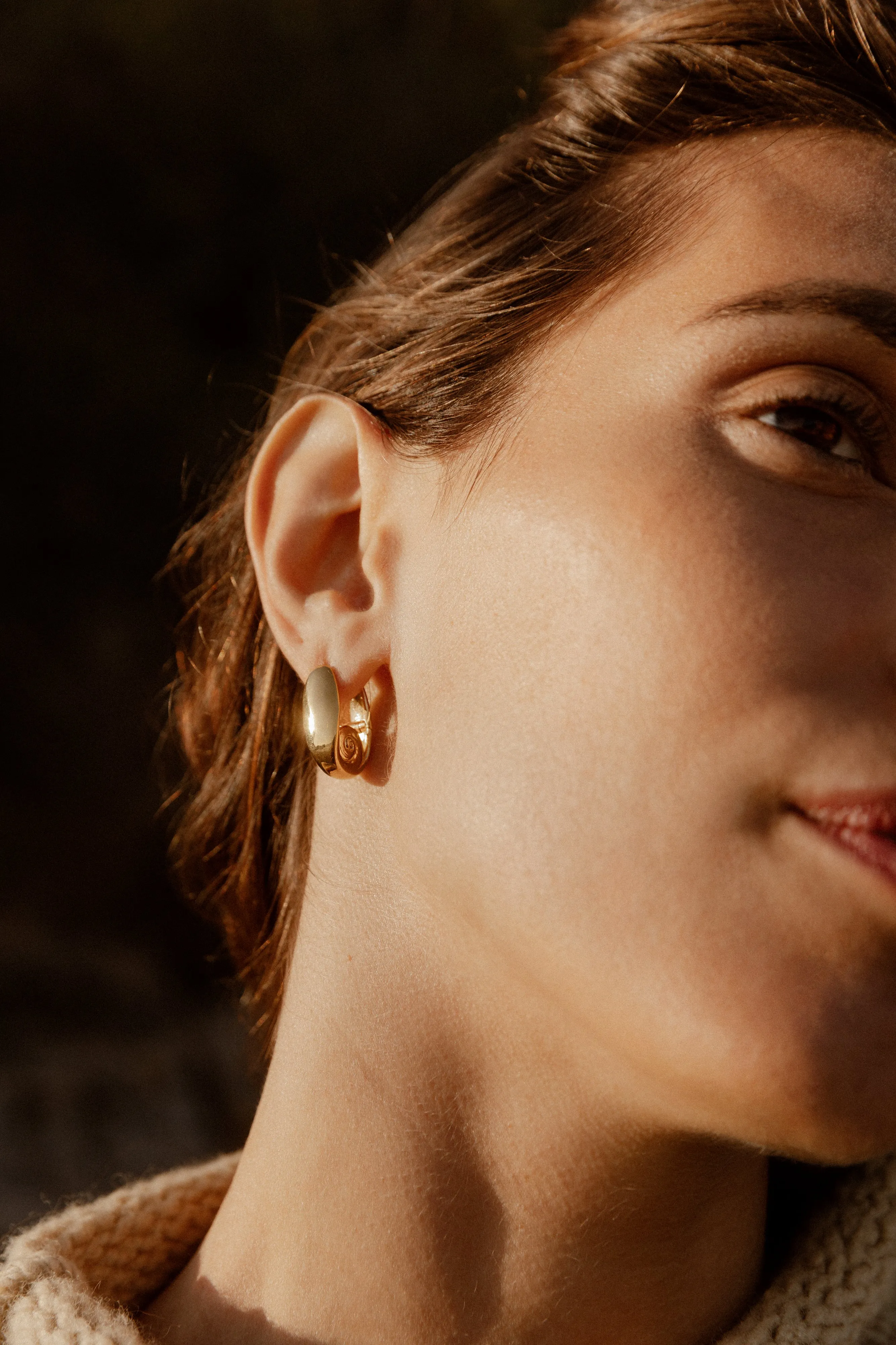 Brass Lucia Hoops sold by Leigh Miller product image thumbnail 3