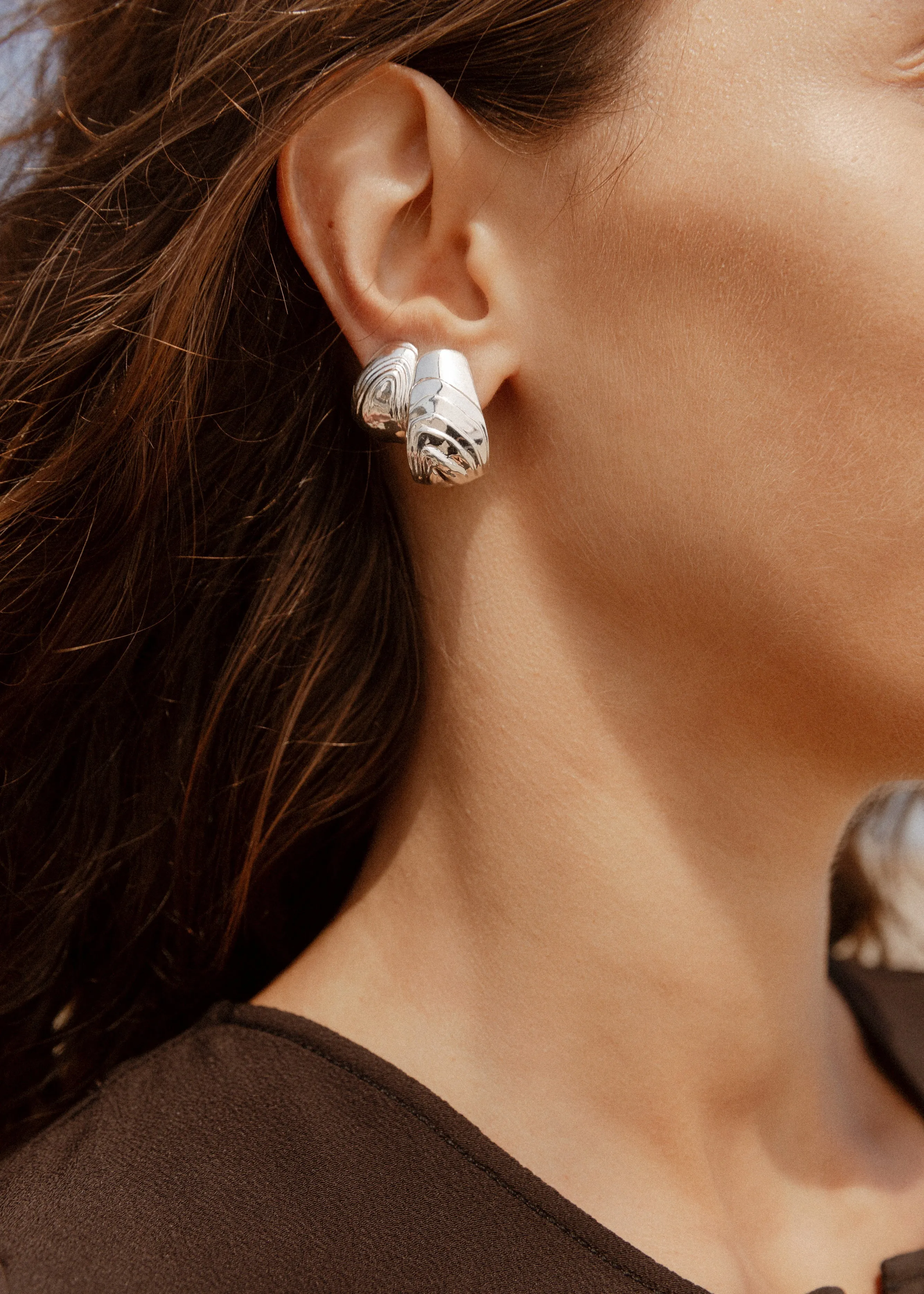 Sterling Silver Mini Piana Hoops sold by Leigh Miller product image thumbnail 5