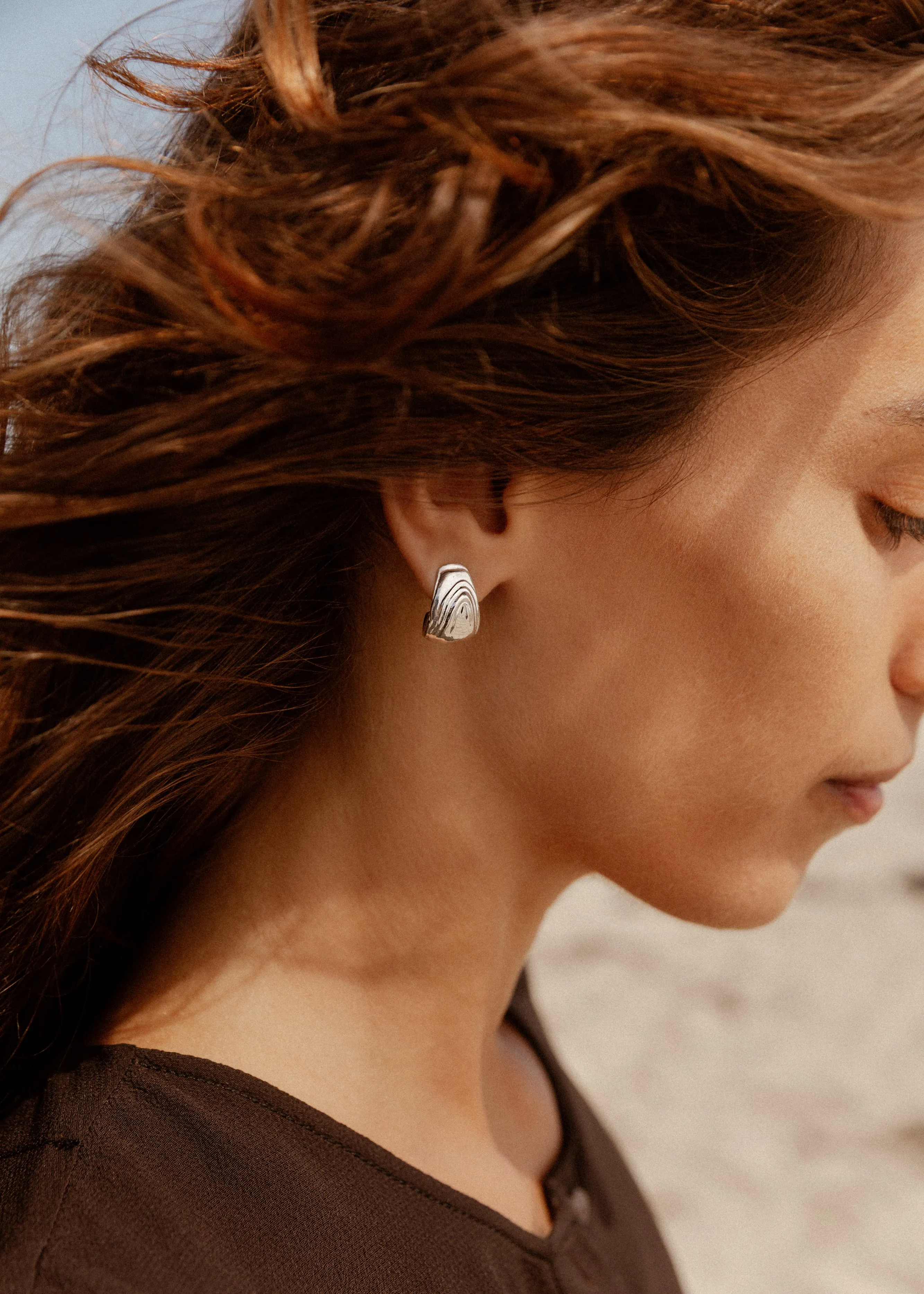 Sterling Silver Mini Piana Hoops sold by Leigh Miller product image thumbnail 2