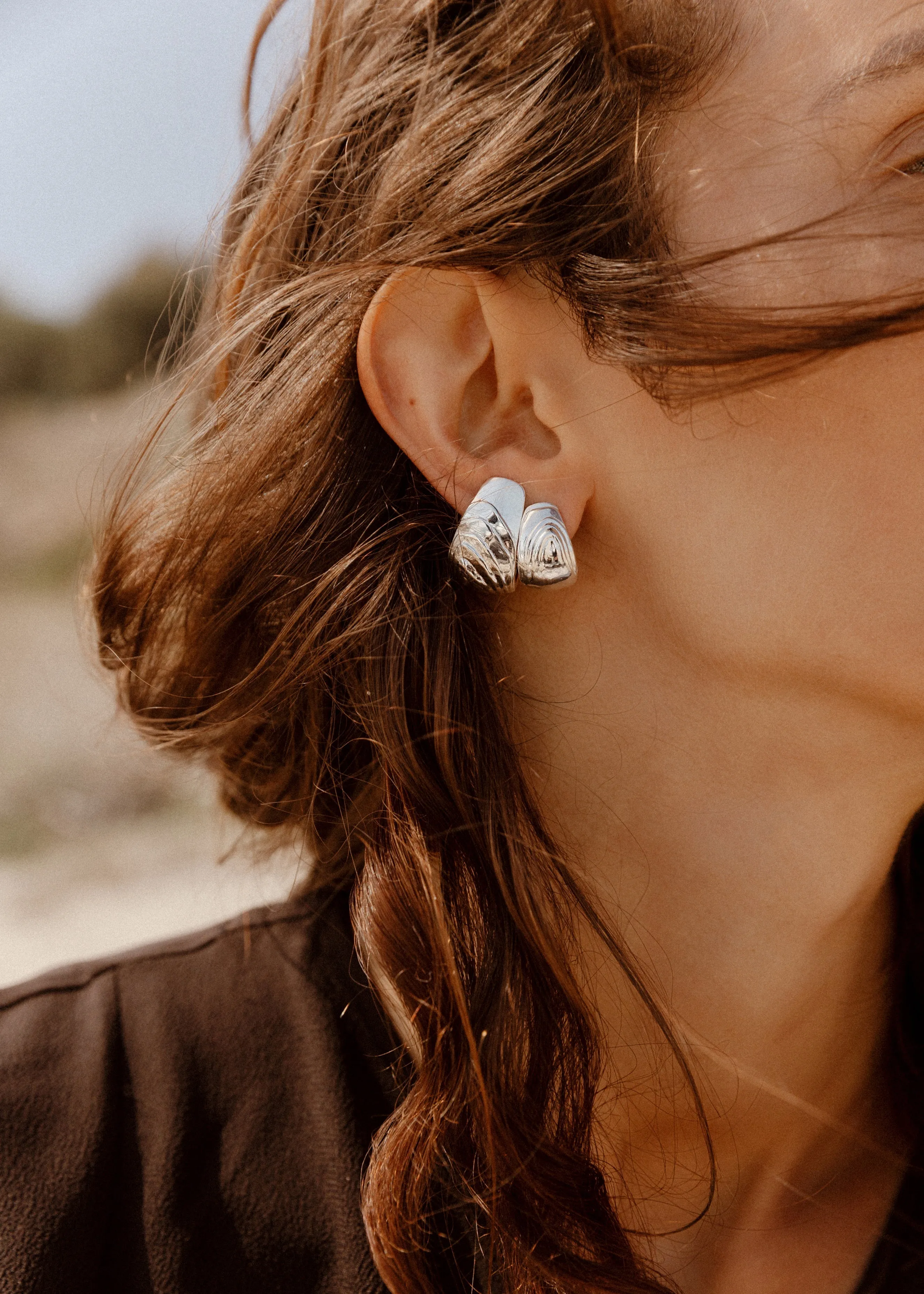 Sterling Silver Grande Piana Hoops sold by Leigh Miller product image thumbnail 5