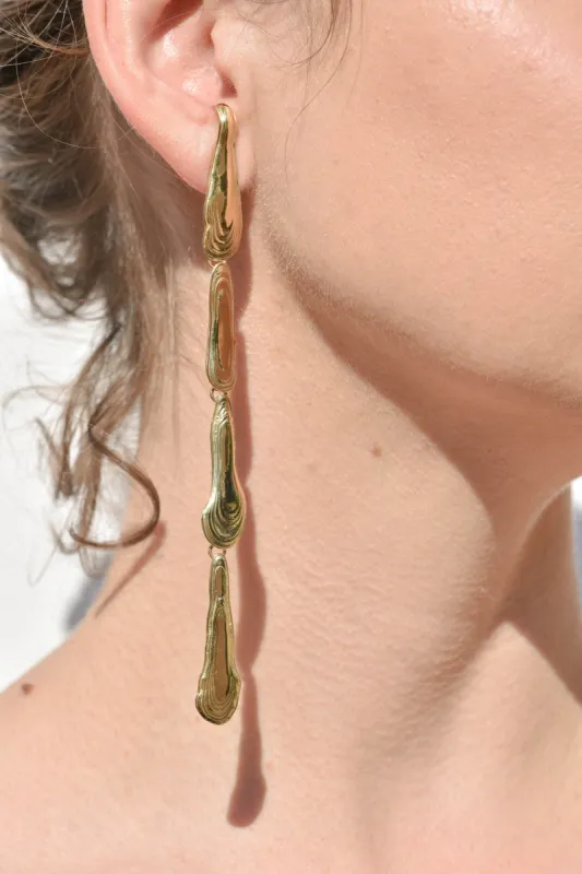 Brass Long Driplette Earring sold by Leigh Miller