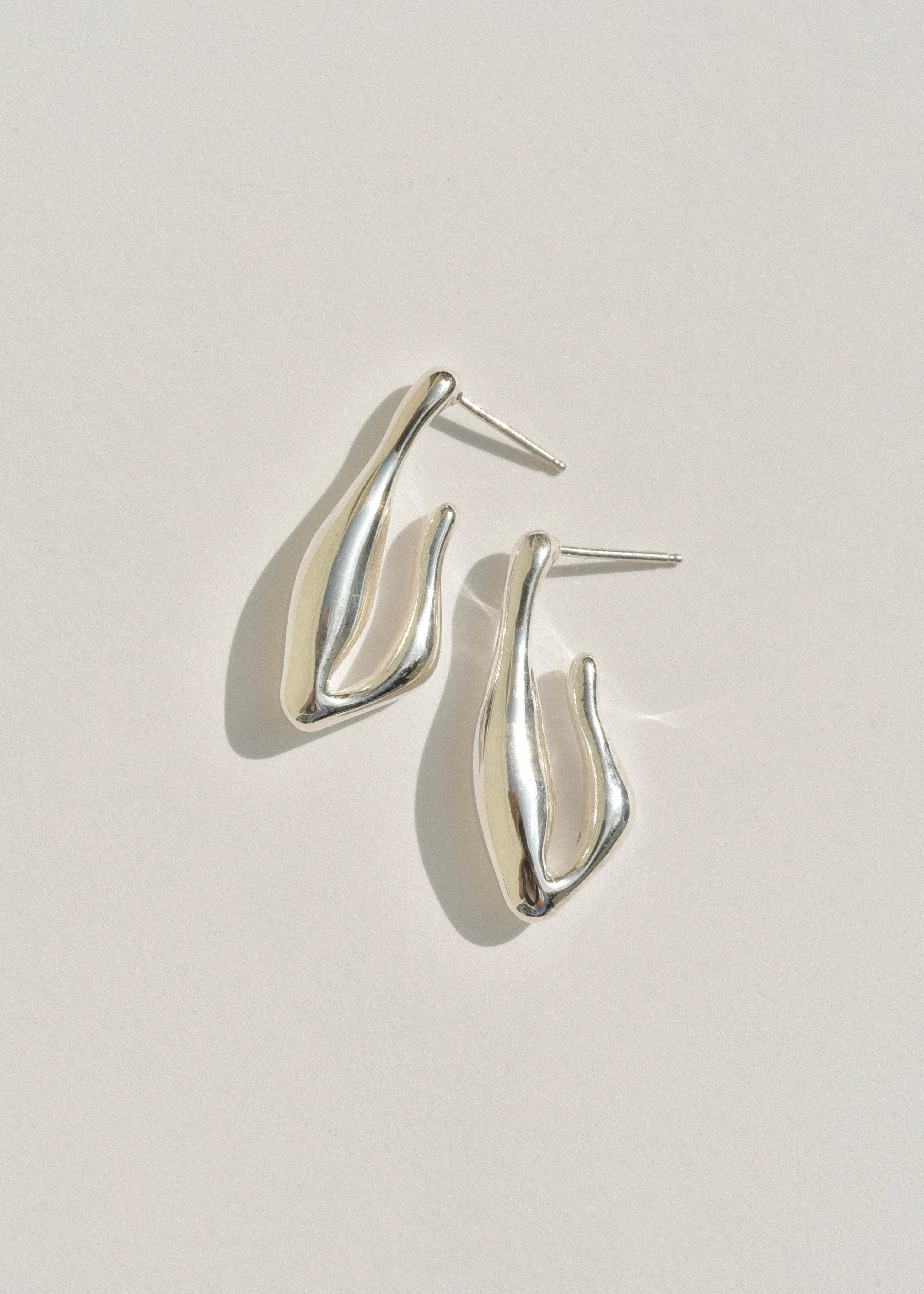 Sterling Silver Amoeba Hoops sold by Leigh Miller