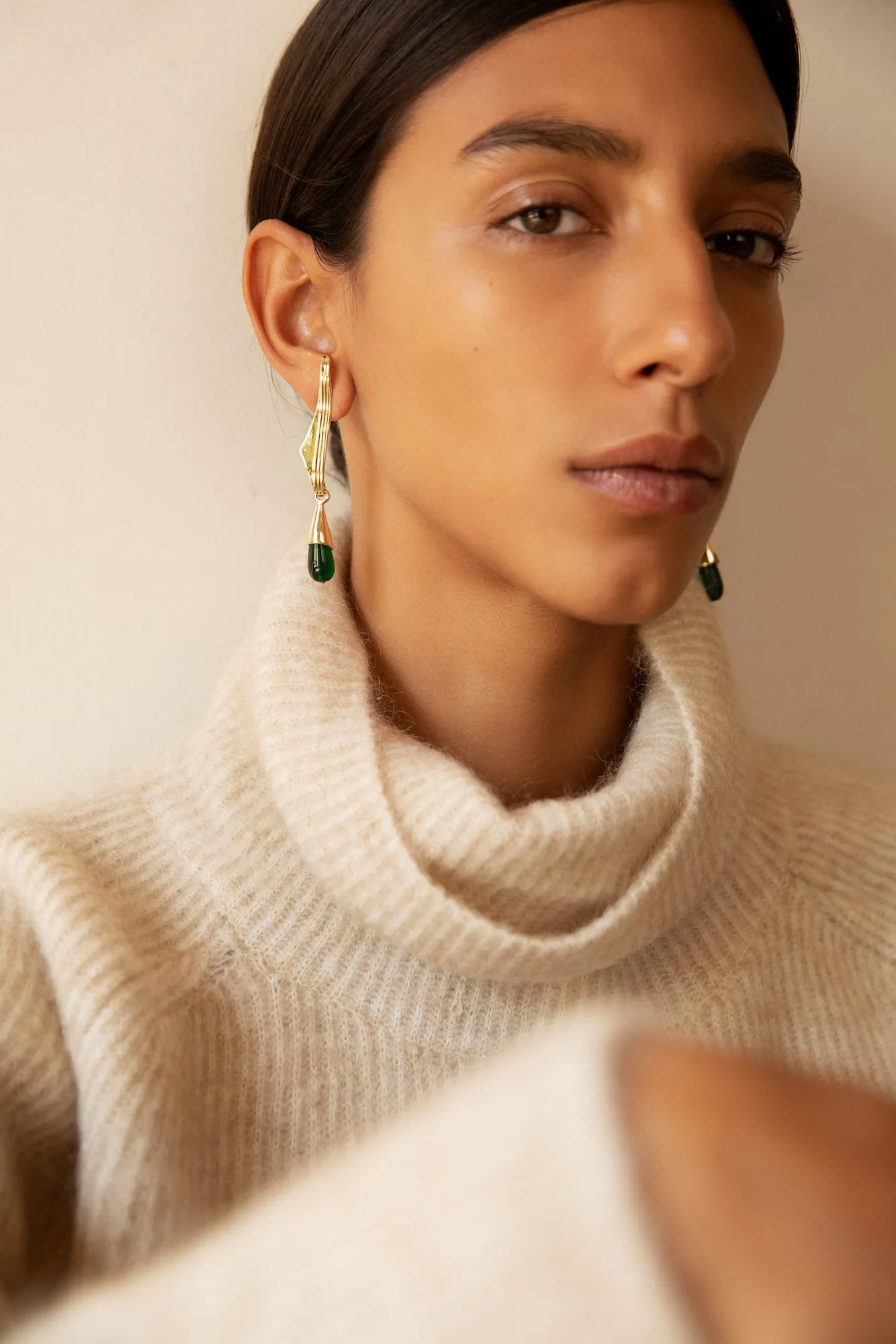 Brass Grape Leaf Earrings sold by Leigh Miller product image thumbnail 2