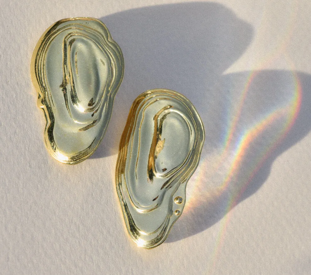 Brass Ostra Earrings sold by Leigh Miller