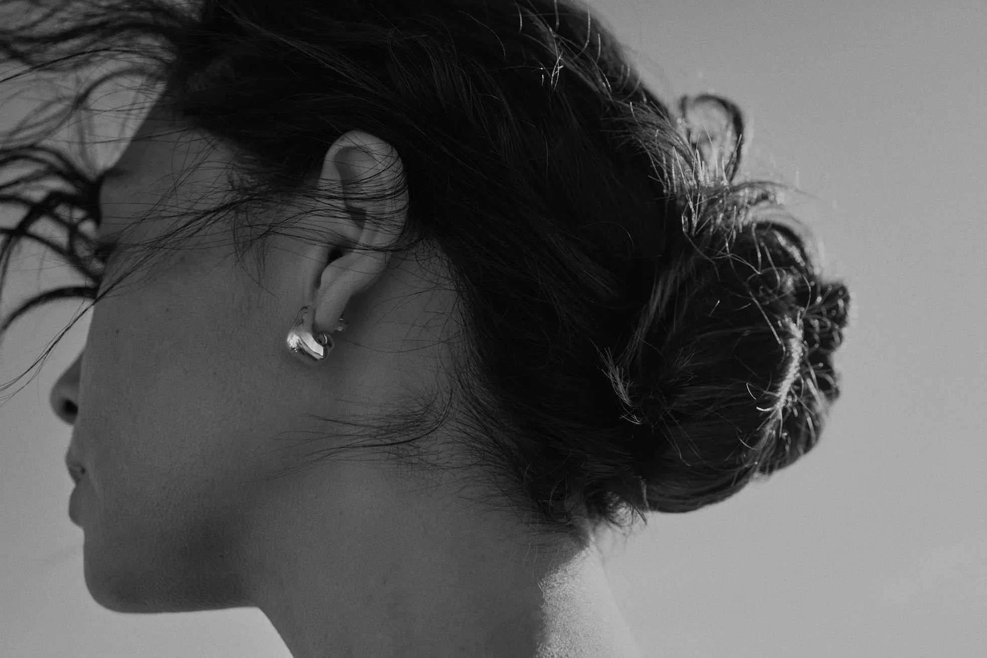 Brass Puff Hoops sold by Leigh Miller product image thumbnail 4