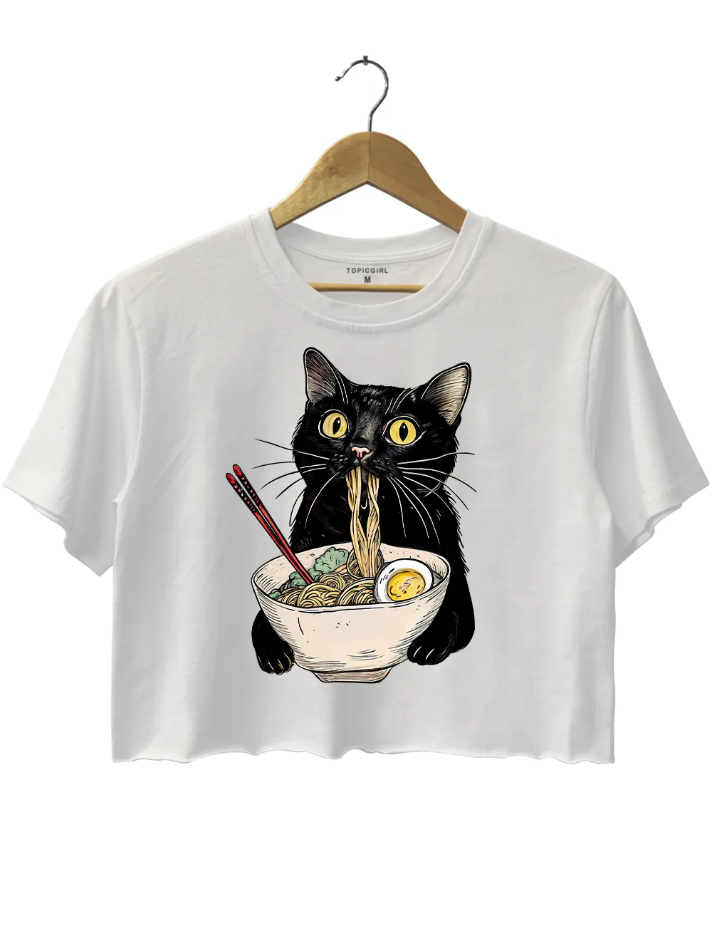 Black Cat Noodle Crop Top sold by Topic Girl product image thumbnail 2