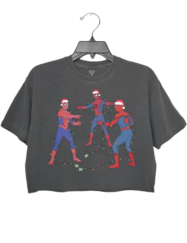 Spiderman Christmas Crop Top sold by Topic Girl