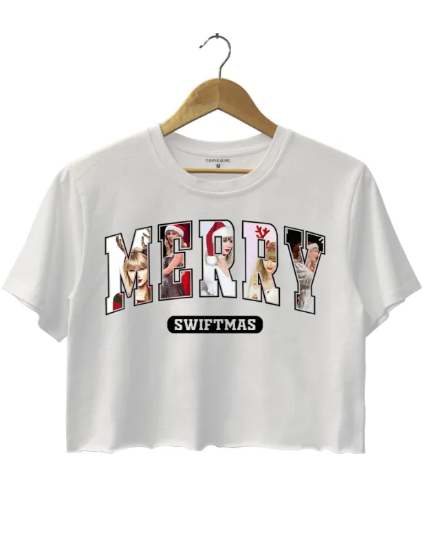 Merry Swiftmas Christmas Eras Tour Crop Top sold by Topic Girl