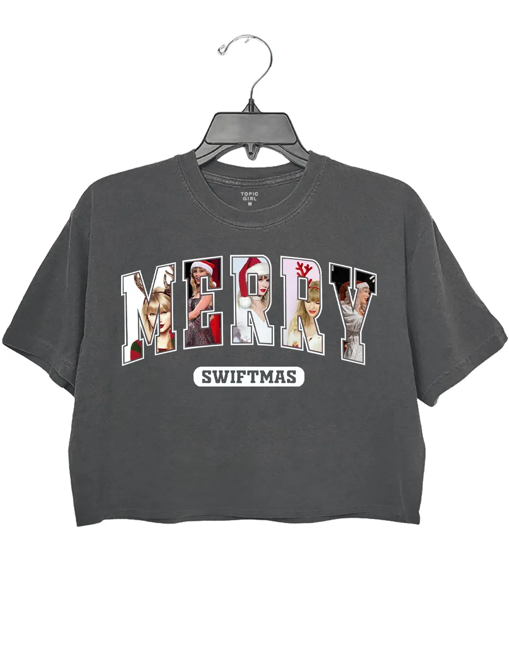 Merry Swiftmas Christmas Eras Tour Crop Top sold by Topic Girl product image thumbnail 2